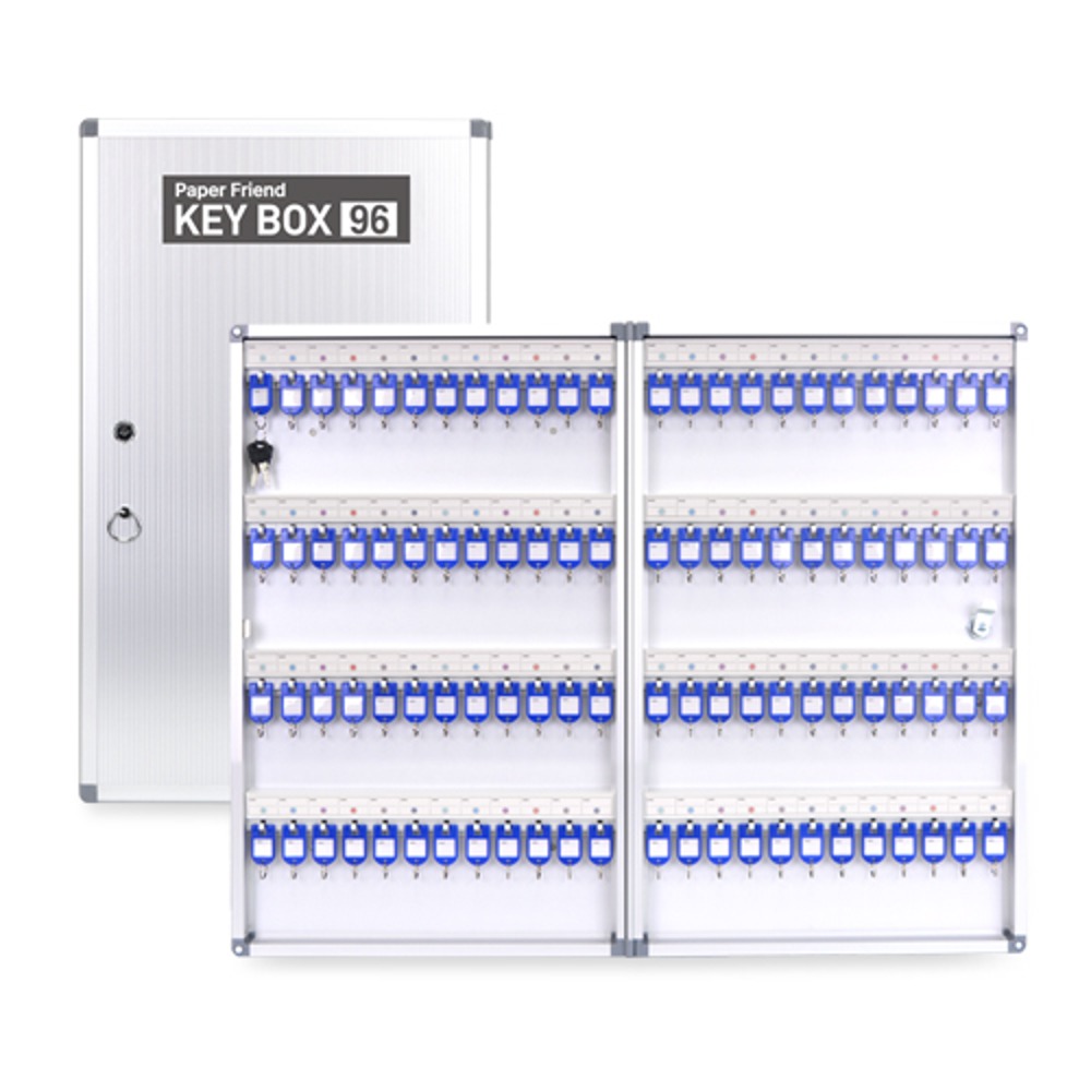 현대오피스 페이퍼프랜드,최고급 열쇠보관함 96P [KEY BOX] 고급 알루미늄재질 / 키박스 주차장 경비실 열쇠함 키보관함