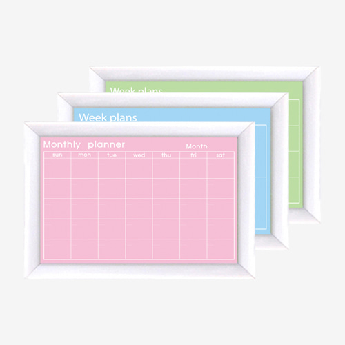 현대오피스 페이퍼프랜드,컬러 자석 월간/주중계획표 [핑크/블루/그린] 450mm×600mm